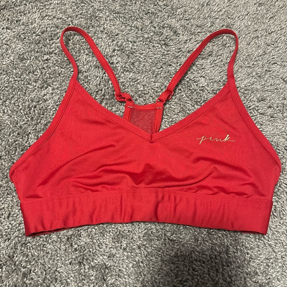 Pink sports bra